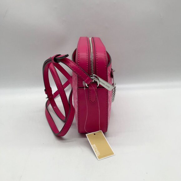 Michael Kors Dragon Fruit Ombre Leather Jet Set Logo Crossbody Bag - Picture 3 of 11